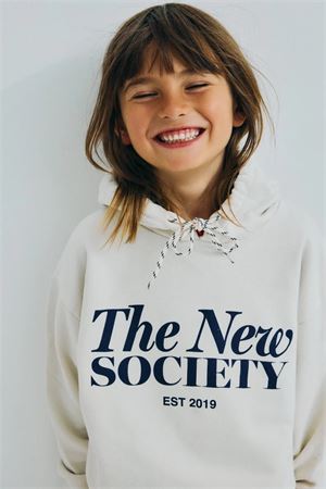 felpa in cotone bianco THE NEW SOCIETY KIDS | S26AHB1P572ECRU